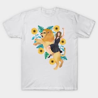 Fearless (lion and woman) T-Shirt